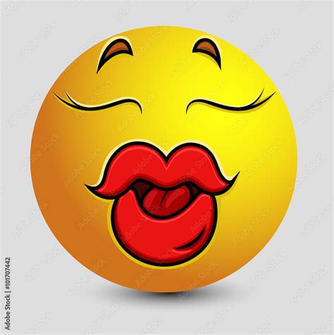 Pout Lips Emoji Smiley Emoticon Stock Vector Adobe Stock