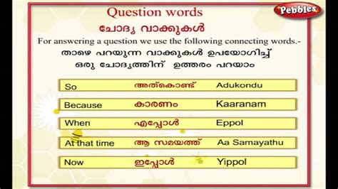 The state of being inferior is the meaning in english. Learn Malayalam Through English | Lesson - 13 | Question ...