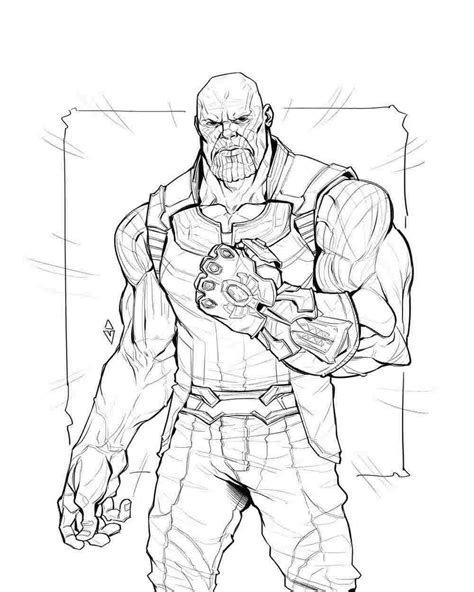 Avengers Infinity War Coloring Pages Thanos Fanart Free Printable