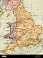 Mapa antiguo original de Inglaterra y Gales desde 1875 libros de ...