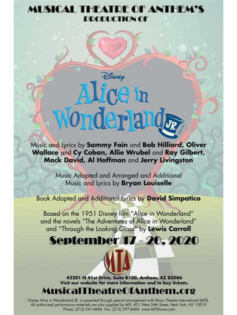 Disney S Alice In Wonderland JR At Musical Theatre Of Anthem