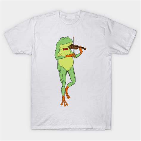 Cartoon Frog Playing Violin Frog Violin Player T Shirt Teepublic
