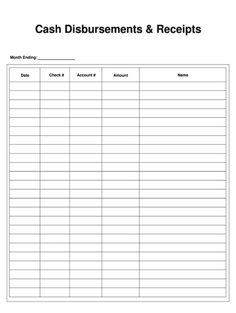 Cash Disbursements And Receipts Form Fill Out And Sign Printable Pdf