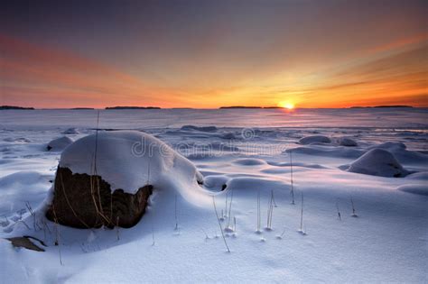 Winter Morning Sunrise Stock Image Image Of Snow Ocean 21532587