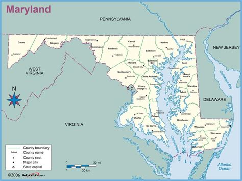 Washington Dc Maryland Map Map Of Maryland And Washington Dc