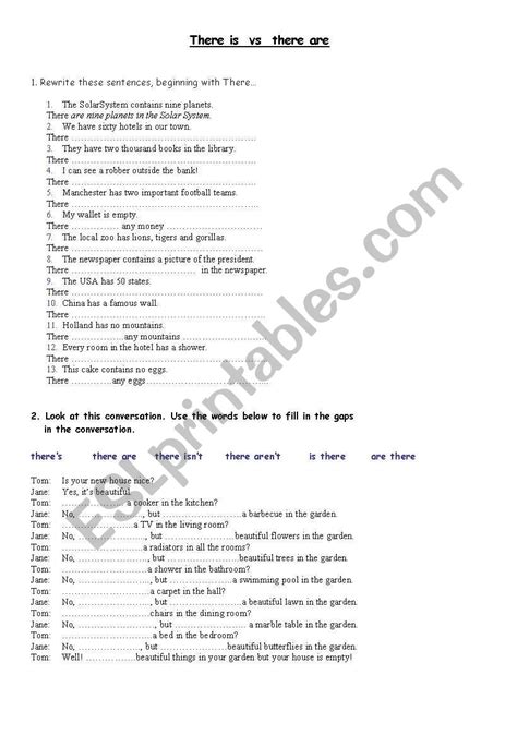 There Is Vs There Are Esl Worksheet By Karolinakosmao2pl