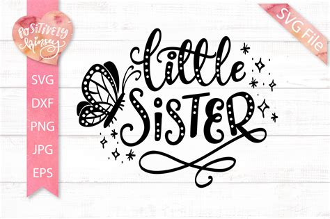 Little Sister Svg Cute Shirt Design For Little Girls Baby 642836