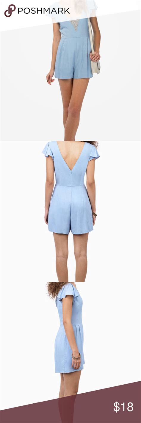Tobi Light Blue Romper Light Blue Romper Blue Romper Rompers