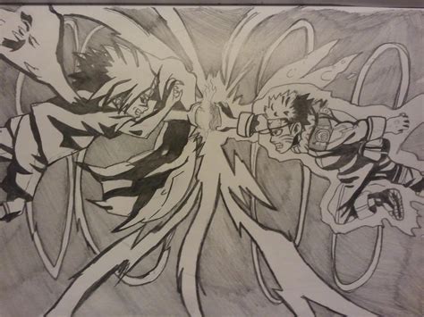 Naruto And Sasuke Clash Sketch By Spawnofhell96 On Deviantart