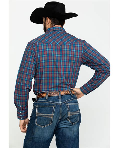 Roper Mens Classic Multi Plaid Snap Woven Long Sleeve Western Shirt Sheplers