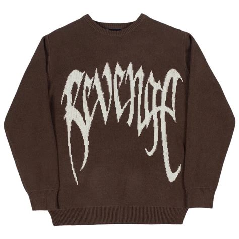 Revenge Revenge Knit Logo Sweater Brown Grailed