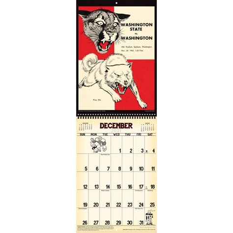 Washington State Vintage Football Wall Calendar