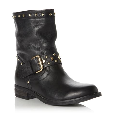 For those looking for a fancy buckle we have sterling silver and gold plated buckles and buckles with inlaid stone. DUNE WOMENS BLACK ROCKER LADIES LEATHER GOLD STUD BUCKLE ...