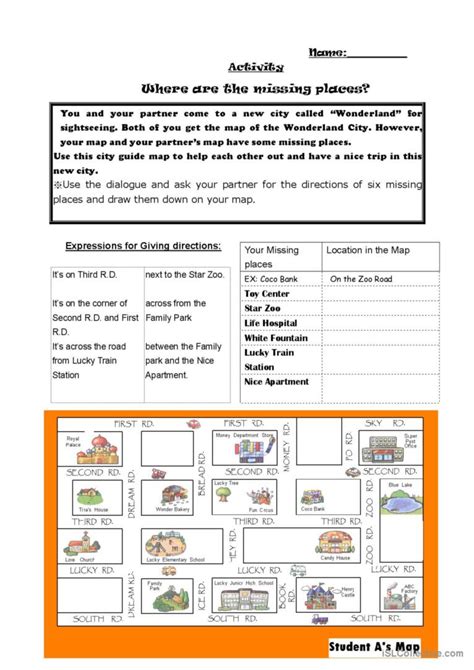 Direction English Esl Worksheets Pdf And Doc