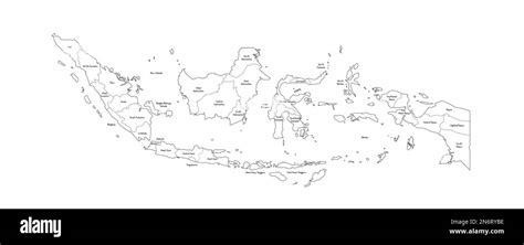 indonesia political map of administrative divisions provinces and special regions handdrawn