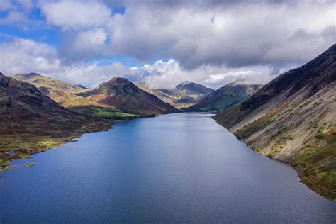 Beautiful drone view over Lake District landscape in late Summer Photograph by Matthew Gibson