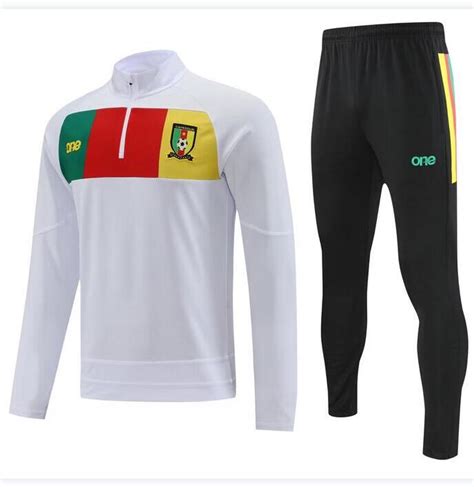 Cameroon 2022 World Cup Tracksuit White Training Sweatshirt And Pants