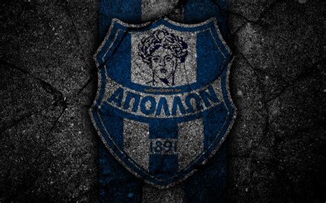 Всё о турнире чемпионат греции по футболу: Download wallpapers 4k, Apollon Smyrni FC, logo, Greece Super League, football, asphalt texture ...