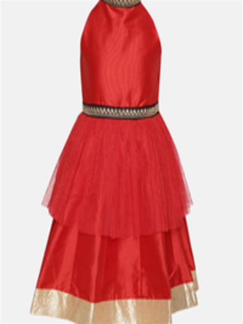 Buy Yk Girls Red Solid Maxi Dress Dresses For Girls 2397361 Myntra