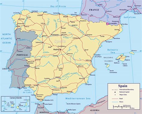 Detailed Map Of Spain