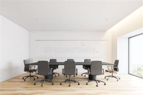 Minimalistic White Conference Room Interior Stock Illustration