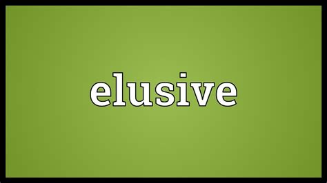 Elusive Meaning - YouTube