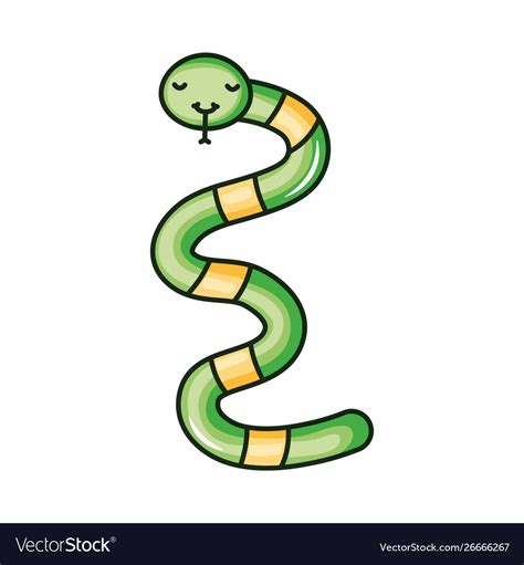 Cute Little Snake Kawaii Character Royalty Free Vector Image