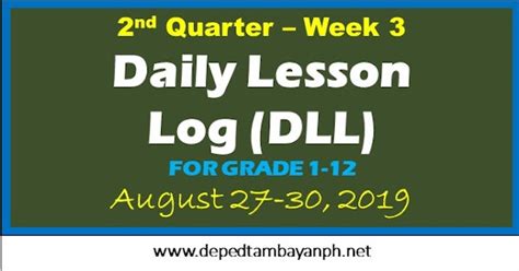 Week Nd Quarter Daily Lesson Log Dll Sy Depedtambayanph