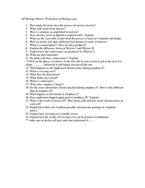 Mitosis worksheet answer 8 meiosis internet lesson biological cell from mitosis vs meiosis worksheet answer key , source: 18 Best Images of Biology Review Worksheets Answer Key ...