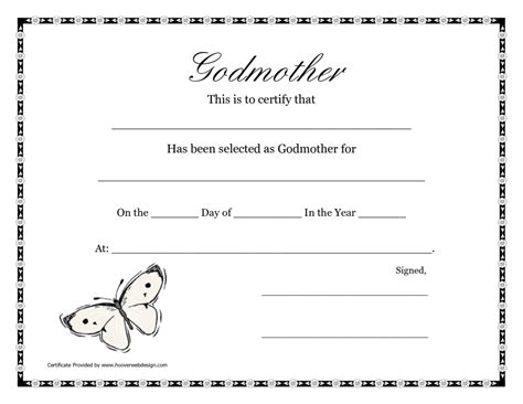 Free Printable Godparent Certificates Printable