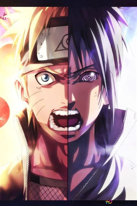 Half Naruto And Half Sasuke With Anger Hd Wallpaper Download