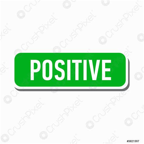 Positive Green Button Icon Simple Style Stock Vector 3821597