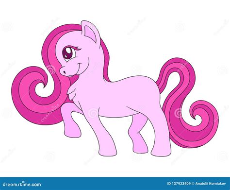 Cute Cartoon Pony Stock Vector Illustration Of Birthday 137923409