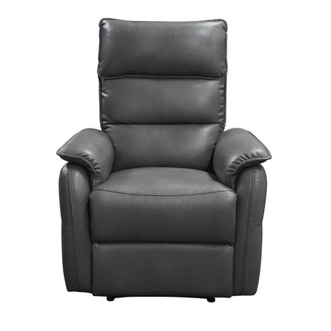 Leather accent chairs | leather living room chairs. Walsh Manual Reclining Accent Chair in Grey Air Leather
