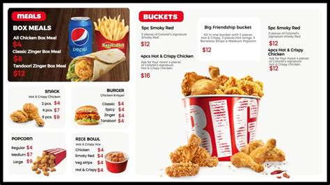 KFC Menu And Prices South Africa March