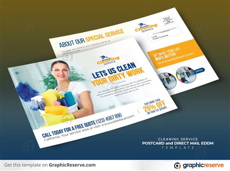 Cleaning Service Postcard And Direct Mail Eddm Template Graphic Reserve