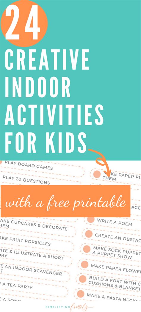 Looking For Creative Indoor Activities For Kids Here Are 24 Of The