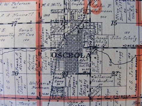 1918 Polk County Nebraska Osceola Township Original Vintage