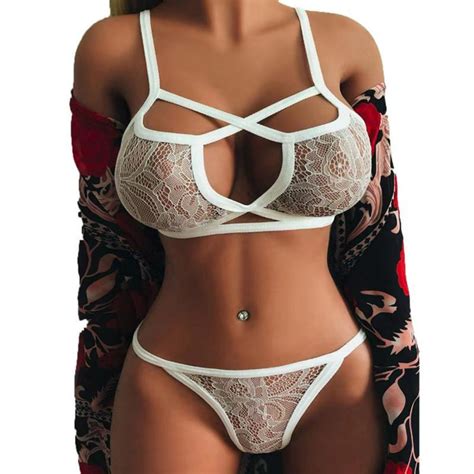 Womens Sexy Lingerie For Sex Naughty Play Mesh See Through Bra Sets