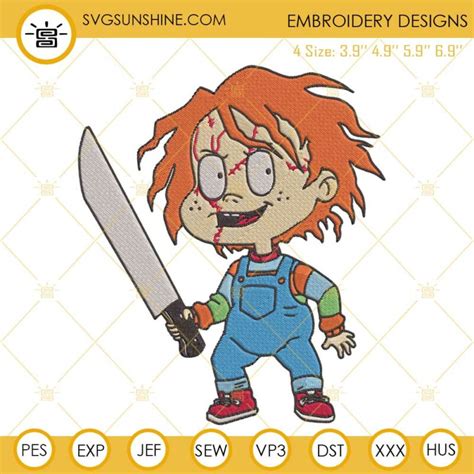 Horror Chucky Rugrats Embroidery Designs Chuckie Halloween Machine
