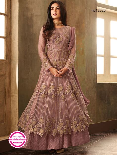 Pink Net Anarkali Suit Gown Dress Design Indian Long Gowns Party Wear Long Gowns
