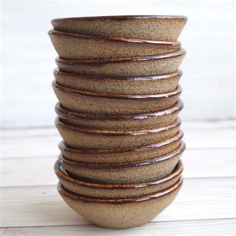 Andover Pottery — Three Small Ceramic Pottery Bowls Kitchen Prep