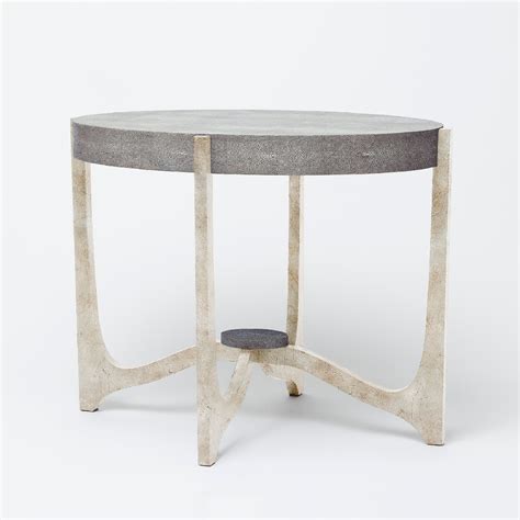 Dominick Oval Faux Shagreen Side Table Mecox Gardens