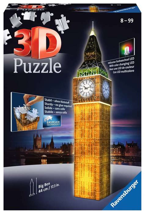 Ravensburger Big Ben Night Edition 216 Piece 3d Jigsaw Puzzle With Led