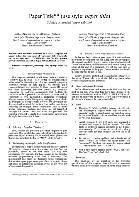 The authors must follow the instructions given in the document for the papers to be published. 005 Ieee Research Paper Format Output ~ Museumlegs