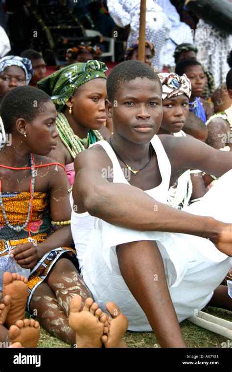 A Young Ashanti Boy Relaxing At A Traditional Festival In Ghana West