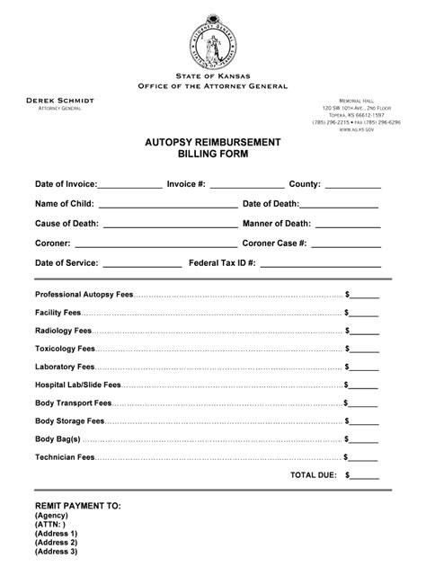 Autopsy Reim Billing Form Agksgov Fill Online Printable Fillable Inside