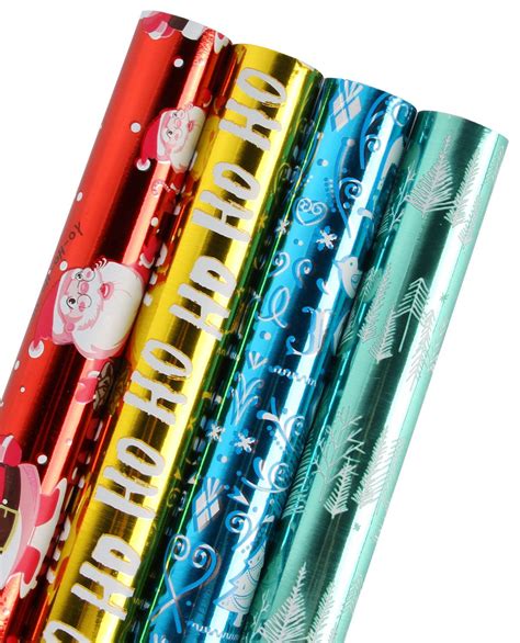 Multi Color Metallic Foil Wrapping Paper 4 Roll Pack In 2021