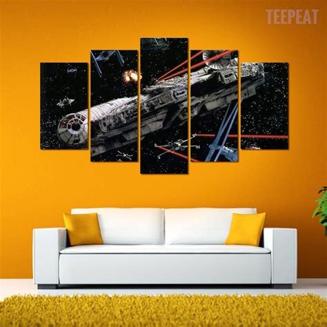 Return Of The Jedi Millenium Falcon 5 Piece Canvas Canvas Art Wall