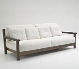 Sofa sets come in different colours, sizes, and material like solid wood sofas, fabric sofas and leather sofas. Furniture Simple Wood Sofa Design: Simple Modern White Sofa Design With Wooden Frame Couch ...